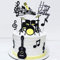 SHAMI Musical Instruments theme cake topper for Boy birthday CupCake Topper Party Decorations Happy Father Birthday Supplies Decorations Man Birthday(Black)