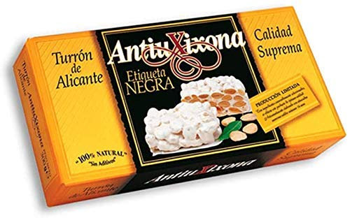 Nougat dur d'Alicante Antiu Xixona Black Label 250g. Turron Espagnol fait à la main à Jijona.