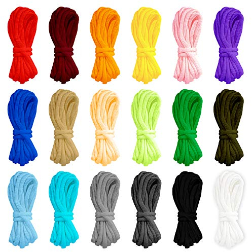 Kulannder Cuerda de Pulsera de Paracord, 18 Piezas de Cuerda de paracaídas, Juego de Cuerdas de Supervivencia al Aire Libre, Trenzado Manual de Bricolaje para Actividades al Aire Libre