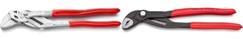 Knipex Pince-clé pince et clé à la fois chromée, gainées en plastique 250 mm 86 03 250 & Cobra® Pince multiprise de pointe grise atramentisée, gainées en plastique antidérapant 250 mm 87 01 250