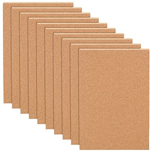 BENECREAT 10PCS Korkplatten 30x21cm Korkfliesen Korkmatte für Wanddekoration, Party und Bastelarbeiten, 3mm dick(Ohne Selbstklebender Rückseite)