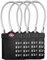 ZHEGE TSA Suitcase Locks, TSA Approved Luggage Locks, White Code Padlock for Travel with Open Alert Indicator and 5.5in Flexible Cable, 4-Digit Combination Padlocks for Lockers (Black, 4 Pack)