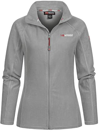 Geographical Norway Damen Fleece Jacke Tug Lady Outdoorjacke Weste Stehkragen, blended grey, Gr:M