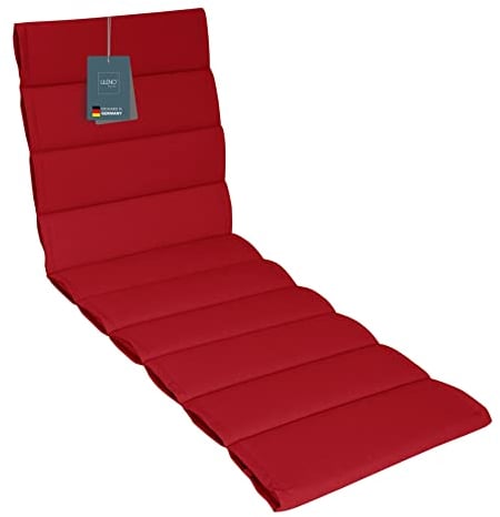 LILENO HOME Sonnenliege Auflage als [1er Set - Rollliege] in Rot - Gartenliegen Auflage perfekt für Strandliege - Polster Auflage für Gartenliege (200x60x4,5cm)