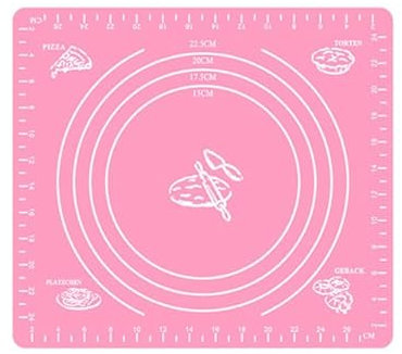 Tapis de cuisson multi-taille Feuille de tampon en silicone Tapis de cuisson pour rouler la pâte à pizza Biscuit Antiadhésif Boulette Pâtisserie Planches Outil de cuisine-États-Unis,Rose 70x70cm