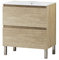 Baikal Conjunto Mueble de Baño con Lavabo, Mueble con Patas, en Varios Acabados, Melamina 16. Sin Espejo. Puerta + Cajón 80 cm Nature, Puro