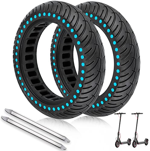 ANSENI Pneu Plein 8,5 Pouces (8 1/2x2)(50/75-6.1) Increvables pour Trottinette Électrique, Compatible Tous Modèles avec Roue 8 1/2x2, Xiaomi M365, 1S, Pro2, Gotrax, Wispeed (Blue 2unité+Leviers)