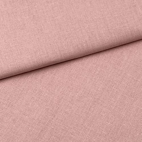 Popeline Stoff Uni Baumwollstoff 100% Baumwolle Webware Meterware (Helles Altrosa, 100 cm x 155 cm)