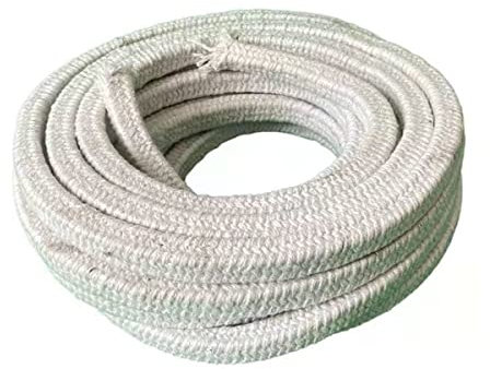 FANGHUOTC Guarnizione di Corda in Fibra Ceramica, Quadrata Intrecciata, Guarnizione Ad Alta Temperatura per Stufa Caldaia Forno Forno Porta Guarnizione Guarnizione Lunghezza 5M,Diameter 20 mm