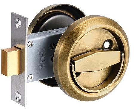 PATIKIL 4,8 mm Rond Encastré Tirer Poignée Bouton, Encastré Tirer occulte Dissimulé Poignée Bouton avec Vis pour Coulissante Porte Tiroir, Laiton