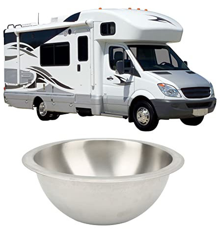 Evier de cuisine pour camping-car, évier rond en acier inoxydable à faible encombrement, évier moderne à faible encombrement pour camping-car et bateau