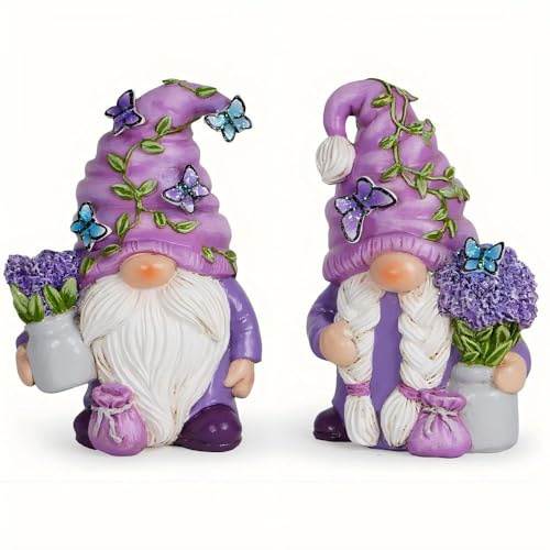 Hodao Lavendel-Traum-Zwerg-Set, violetter Duft, Wunderland, Reise, Frühling, schwedische Tomte, Elfe, Zwergfiguren, Sommer, Zwerg, Innenbereich, Heimdekoration, Geschenk (Lavendel)