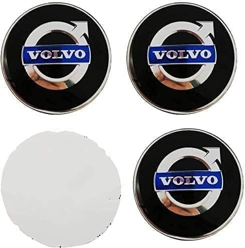 SANQIUTOU 4 Stück Nabendeckel Aufkleber für Volvo S60 60MM,Nabenkappen Abzeichen Sticker Auto Radnabenkappen Aufkleber Felgen Aufkleber Dekorationsaufkleber