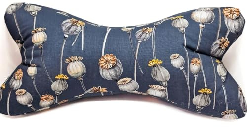 Small&Sweet Handmade Nackenkissen zum entspannten Kuscheln oder Lesen - das Kissen in Knochen-Form zum Stützen des Nackens als Lesekissen (Mohn grau)