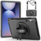 LOXO CASE Coque pour Samsung Galaxy Tab S10 Ultra (Version 2024) 14,6 Pouces, Coque Antichoc 3 Couches avec Support Rotatif à 360° - Dragonne - Bandoulière - Support pour Stylet S,Black