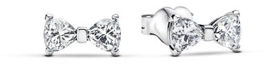 Pandora Timeless Funkelnde Kleine Schleife Ohrringe aus Sterling Silber mit Zirkonia, 293542C01