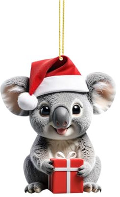 Generic Xmas Gifts Icicle Ornaments For Christmas Tree Hanging Ornament 2D Christmas Koala Pendant Decoration Acrylic