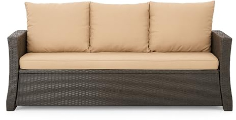 Setgarden® Bankauflage - Outdoor sitzkissen für Gartenbank für polyrattan- Polster Auflage Outdoor - Bankpolster Auflage für Hollywoodschaukel Rattan Sitzbank (Beige, 150x60x50cm)