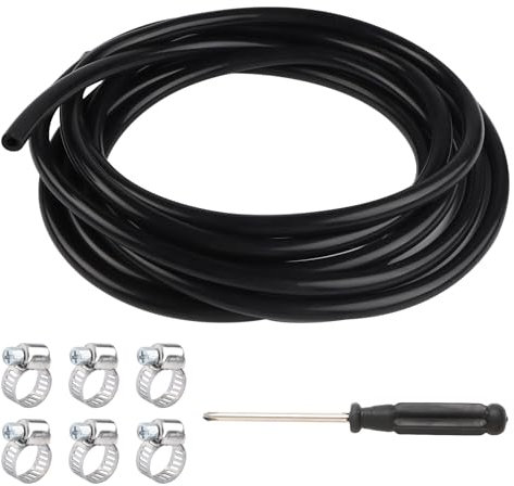 JTgugu Tuyau sous vide en silicone de 4 m pour voiture - Tuyau d'aspiration haute température (ID 5 mm, OD 10 mm) avec 6 pinces et tournevis - Tuyau en silicone flexible pour moteur et systèmes turbo