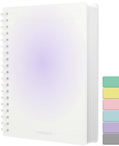 Smarpau Notizbuch B5, Spiral-Notizbücher 300 Seiten/150 Blatt, 100gsm dickes Papier kein Anschnitt, PVC Journal Notizbücher für Frauen Männer Arbeit Büro Schule, 19 x 25 cm-Lila