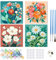 RICUVED 4 Pcs Fleur Peinture par Numéros Kit 20x20cm pour Débutants avec Cadre en Bois –Paysage Peinture Par Numéros Pour Adulte Enfants Kit DIY Pinceaux, Peintures Décoration Murale