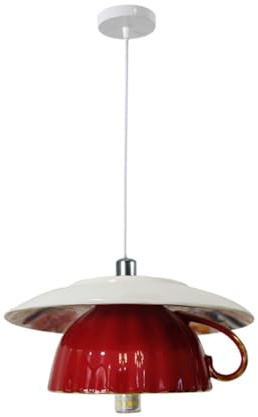 WLBHWL Moderne Pendelleuchte, Minimalistische Keramik Kaffeetasse Form Pendelleuchte, Küche Insel Schlafzimmer Esszimmer Bar Pendelleuchte, Hängende Deckenleuchte