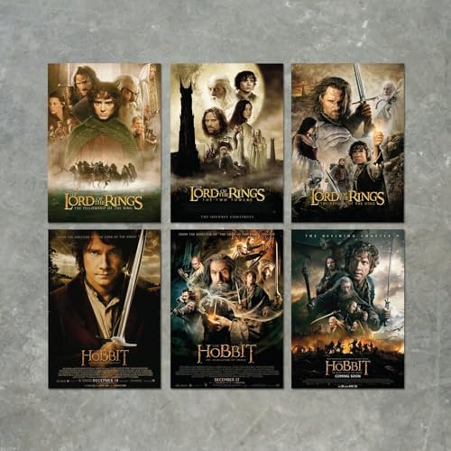 FoxyPrinting Lord Of The Rings Movies and Film Poster Print Packs - 6 POSTERS, Size A4
