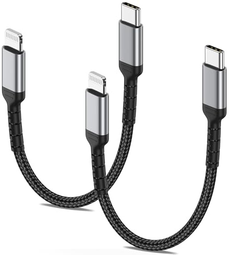 ULIFTUS USB C auf Lightning Kabel Kurz, 15cm 2Pack iPhone USB C Ladekabl | Nylon, Power Delivery, MFi Zertifiziert Schnellladekabel für iPhone 14 13 12 11Pro Msx XS 8 SE
