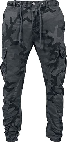 Urban Classics Pantalones Cargo de Gimnasia Hombre Pantalones de Deporte Camuflaje Oscuro L