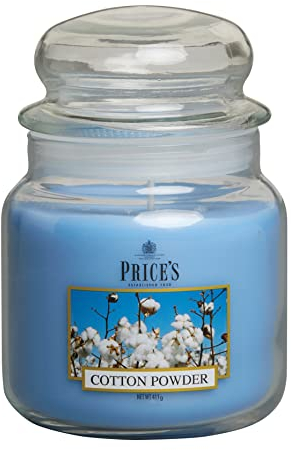 Price's Candles - Candela in Giara Media Cotton Powder - Durata Fino a 90 ore di Combustione