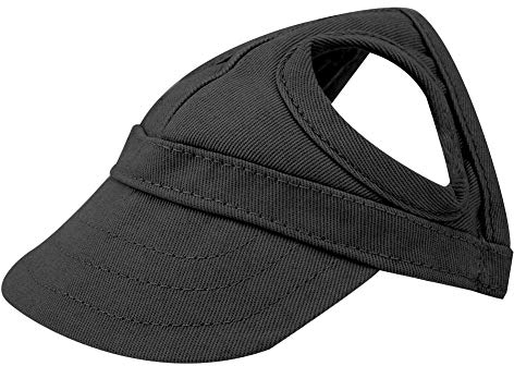 Animal de Compagnie Chien Chat Baseball Casquette d'extérieur Sunbonnet - Rayures réglables - Été - Voyage - Chapeau de Sport - Emballage réutilisable - Socialme-EU (Noir)