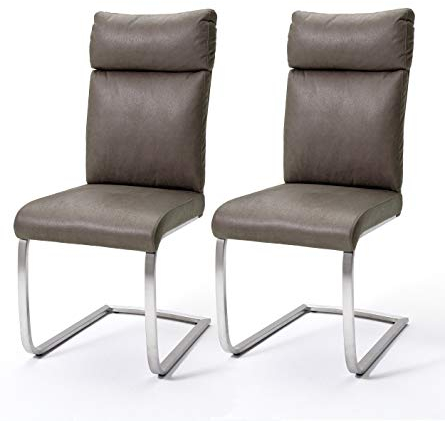 Robas Lund Esszimmerstühle 2er Set Braun, Schwingstuhl Esszimmerstuhl max. 130 Kg Belastbar, Stuhl Rabea, B/H/T: ca. 46 x 106 x 62 cm
