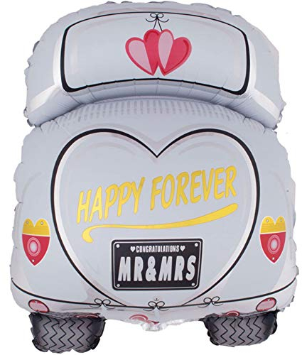DIWULI Palloncino per auto da matrimonio, Mr. e Mrs, Just Married, Pallone di alluminio, Pallone di alluminio, per matrimoni, cerimonia di nozze, festa di nozze, nozze d'argento