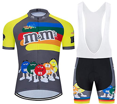 Herren Radtrikot Set, Atmungsaktiv Quick-Dry Kurzarm Radsport-Shirt +20D Gel Shorts