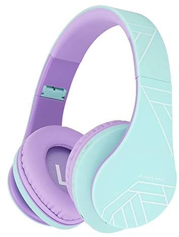 PowerLocus P2 Kids Headphones Wireless, Bluetooth Headphones for Kids Over Ear with Volume Limit 85DB, Built-in Microphone, Foldable, Carry Case, Micro SD/TF for iPhone/iPad/Laptop/PC/TV