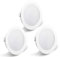 OPPER Set di 3 Faretti led da incasso per mobili, 230 V, 3,5 W, IP44 G4, 15 mm ultra piatti Faretti LED da Incasso, 3000 K, Bianco Caldo, per cappa da cucina, bagno, faretto da incasso (bianco)