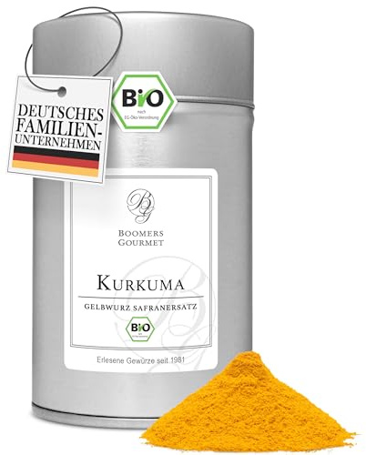 Boomers Gourmet - Premium Kurkuma Pulver BIO I Curcuma Pulver (engl. Tumeric Powder) in BIO Qualität - Gewürzdose - 100