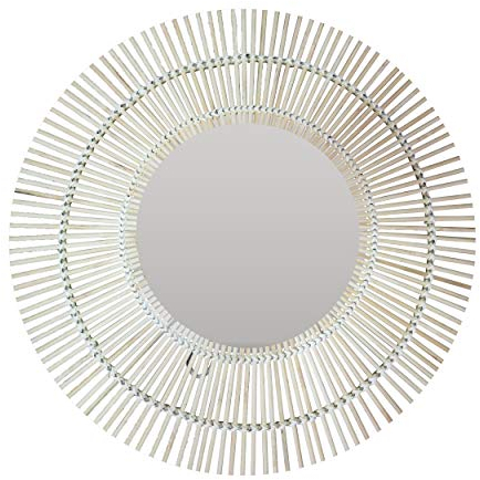 inspire - Miroir mural - Miroir rond - Ø 55 cm - Bambou naturel