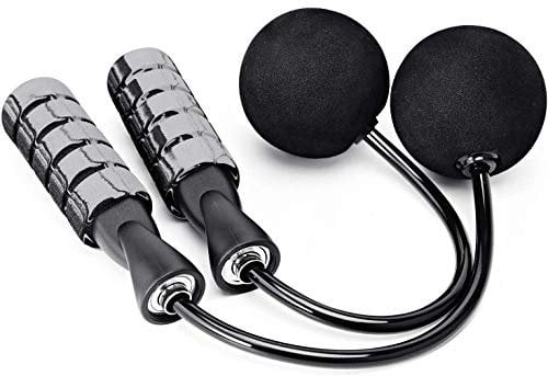 CYWQ Weighted Cordless Jump Rope for Workout Fitness,Exercise Skipping Ropes Tangle-free with Ball Bearings Weighted Ropeless Jump Rope (Gray)