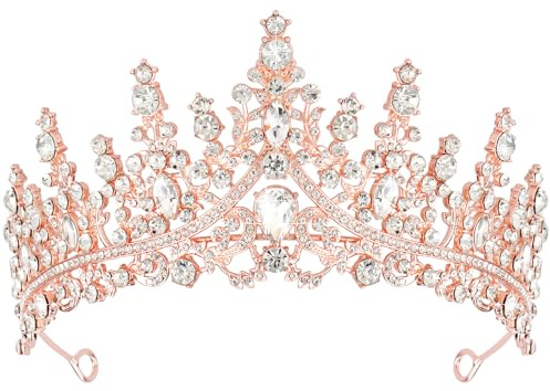 TOBATOBA Hochzeit Kristall Tiaras Geburtstag Kronen für Frauen Königin Krone Stirnband Prinzessin Quinceanera Kopfschmuck für Braut Abschlussball Festzug Party Halloween Kostüm Damen, 1 Count (Pack of