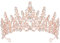 TOBATOBA Diadème de mariage en cristal pour femme - Couronne dorée rose - Serre-tête en métal - Accessoire de princesse pour mariée, quinceanera - Pour anniversaire, bal de fin d'année, concours de
