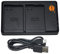 DSTE Chargeur de batterie double USB compatible avec la batterie Nikon EN-EL14, EN-EL14a comme MH-24 – Alimentation via micro-USB vers câble de charge USB-A 2.0