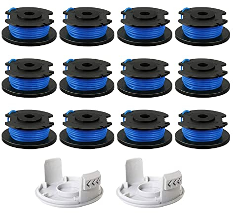 12Pcs CDIYTOOL Bobine de fil de rechange 0,065 pour débroussailleuse sans fil Ryobi One+ 18 V, 24 V et 40 V - 3,4 m - Compatible avec AC14RL3A - Débroussailleuse automatique (12 bobines + 2 bouchons)