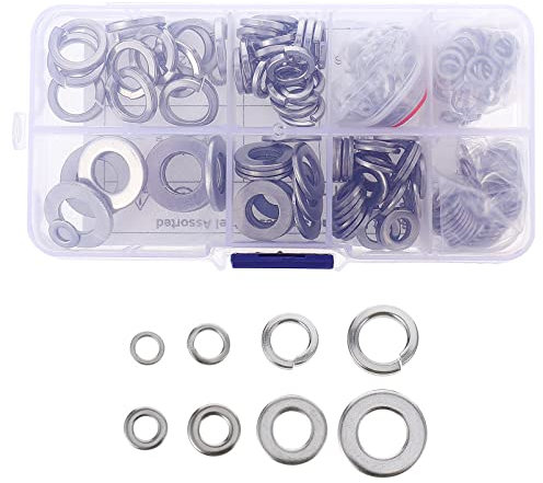 TEHAUX 200 Stücke für Flache Ultra Hardware Schloss Kit Edelstahl M Runde Maschinenwerkstatt Dichtungen Unterlegscheiben Dünne Re Sortiment Kits Und Spring Home Blank Edelstahl
