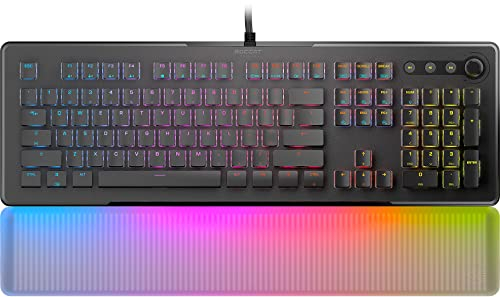 ROCCAT Vulcan II Max – Clavier de jeu PC optique-mécanique, avec touches lumineuses RVB personnalisables et repose-paume, commutateurs linéaires lisses Titan II, plaque en aluminium, durabilité de 100