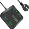 Mehrfachsteckdose Überspannungsschutz mit USB C 3000W, Steckdosenleiste mit USB C- 3 Fach Universal 3 USB und 1 Typ C 3.1A Schnellladung 2M Kabel (Schwarz)
