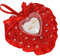 Wambere Hochzeit Ringkissen,Ringkissen Gastgeschenk Ringkasten Hochzeit Ringbox Hochzeitsringkissen,romantische Rosen-Herzform, Hochzeits-Ringkissen, Geschenk-Halter, Deko,18x19cm,Rot