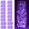 Maxee 16 Stück 2M Lila LED Lichterkette Batterie, Wasserdicht für DIY, Party, Stimmung Lichter, Weihnachtsdeko, Innen- und Außenbereich Deko, 4 Stück Quadratische + 12 Stück Flache Lichterkette