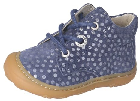 RICOSTA Mädchen Stiefel DOTS, Baby und Kleinkinder Lauflernschuhe, Weite: Mittel, lose Einlage, schnürstiefel, Booties, Leder, Nautic (171), 22 EU