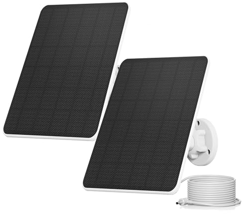 6W Solarpanel für Ring Kamera,für Ring Solarmodule,für Ring Kamera Solarpanel Kompatibel für Ring Spotlight Cam Akku&Stick Up Cam Akku mit Barrel Plug 3m Ladekabel IP65 5V Solar Ladegerät(2 Pack)